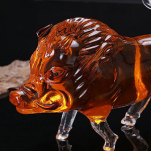 Decantador de <span class=keywords><strong>Whisky</strong></span> de Vidrio con Diseño de Jabalí de 1000 ml, Decantador de Licor para <span class=keywords><strong>Whisky</strong></span> Escocés, Vodka, Ron, Tequila - Product Image 2