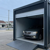 Garage préfabriqué en acier, taille personnalisée, pour le stockage de voitures dans la cour, structure en métal robuste