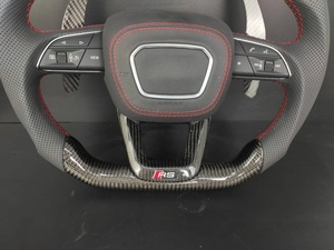 Volant sport en fibre de carbone et cuir personnalisable en couleur et surpiqûres pour <span class=keywords><strong>Audi</strong></span> A3/A4/A5/A6/Q3/Q5/Q7/R8/B8/TT - Product Image 5
