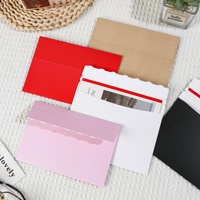 Enveloppe épaisse pour carte d'invitation de mariage, à fermeture adhésive, à rabat festonné, cinq couleurs, logo personnalisé, vente en gros