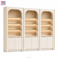Meuble mural personnalisé pour salon avec éclairage LED, vitrine de présentation de cosmétiques pour salon de beauté, salon de coiffure, studio de manucure