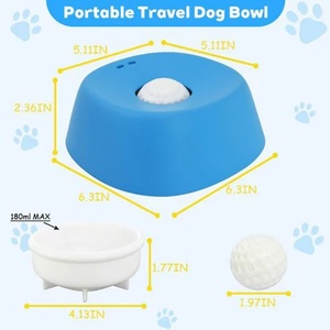 Mangkuk Makan Anjing Bahan PP Anti Selip dengan Bola Bergulir Terintegrasi untuk Menjilat Cairan dan Sup Tulang - Product Image 2