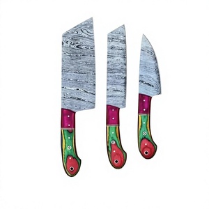 Juego de Cuchillos de Cocina de Acero de Damasco, 1 Pieza, Mango de Madera Pakka, Hoja Recta con Punta Caída, Dureza 58-60HRC - Product Image 4