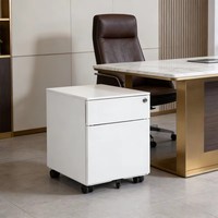Armoire de classement mobile moderne en métal à ouverture latérale, 2 tiroirs réglables, verrouillable, écologique, avec serrure à clé pour la maison, le bureau, l'atelier, l'école