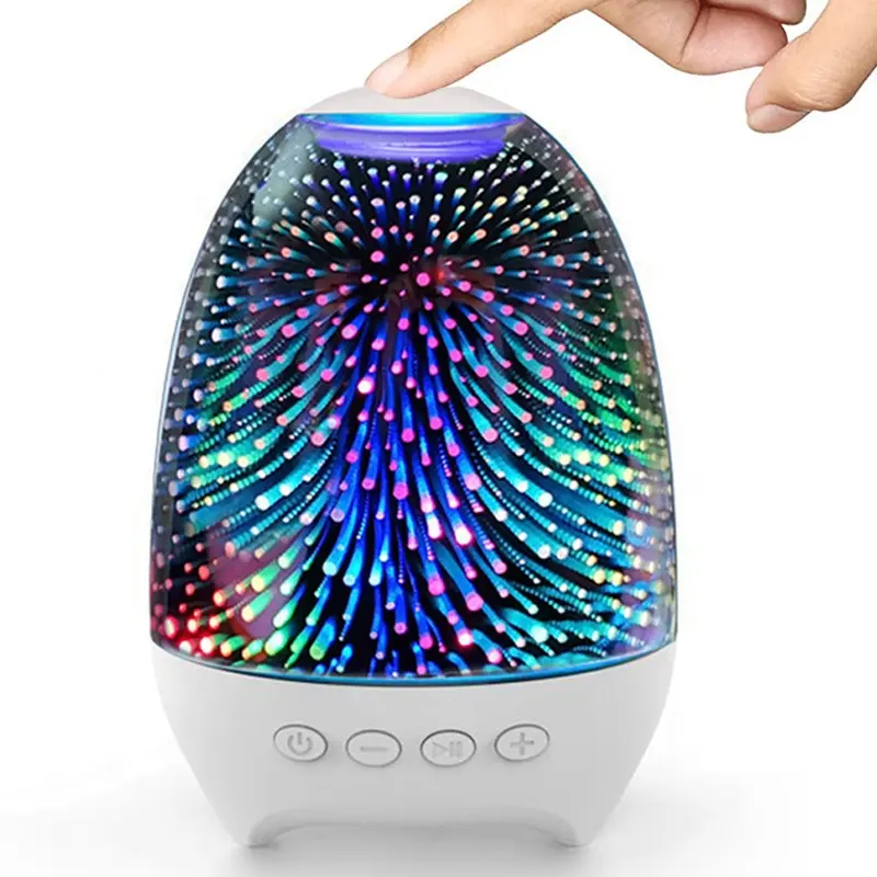 RGB Light Speakers bluetooth 3D Glass Bedside Table Lamp Color LED Night Lamp Touch Control FM radio Bluetooth Speaker wireless