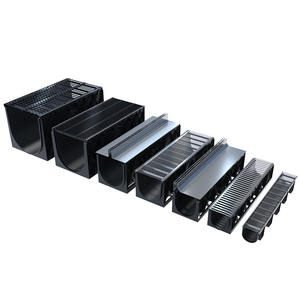 Trincea di plastica nera sistema di scarico di copertura del canale di acqua con fodera fessura di drenaggio dell'edificio di superficie fosso di drenaggio - Product Image 5