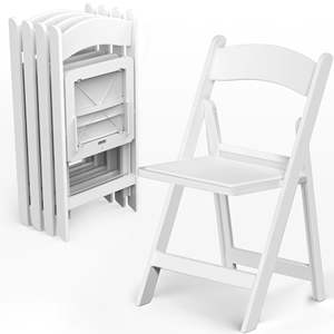 เก้าอี้550lbs เรซินสีขาวพับได้สำหรับงานกลางแจ้งงานกิจกรรมสนามหญ้าที่ทันสมัยไวนิลบุนวมสำหรับงานแต่งงานพลาสติก - Product Image 2