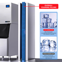 Máquina de hielo Lanxin, cubitos de hielo grandes comerciales, barra de té de la leche, máquina de hielo cuadrada completamente automática, olla caliente, café, mariscos