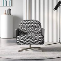 Fauteuil de salon moderne capitonné en tissu, réglable en hauteur et pivotant, idéal pour chambre, bureau à domicile et salon - Vente en gros usine