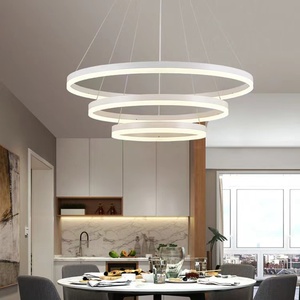 Plafonnier Led suspendu composé de 4 anneaux lumineux, design moderne et simpliste, couleur marron, <span class=keywords><strong>Luminaire</strong></span> décoratif d'intérieur, nouveau modèle - Product Image 6