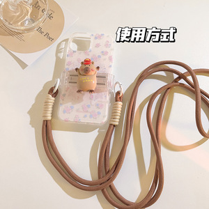 Nueva Llegada 5 Estilo 3D Capybara Anime Teléfono Celular Lanyards Accesorios Cuerda Cordón para Teléfono Móvil Lindo Crossbody Teléfono Lanyard - Product Image 4