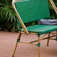 Chaise de bistrot empilable moderne en alliage d'aluminium écologique pour extérieur, jardin, restaurant, parc, chambre, école, cuisine