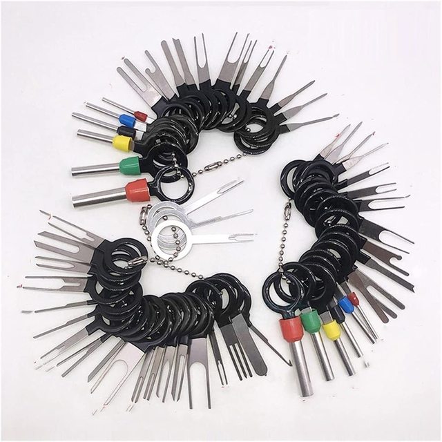 100 Pcs Automotive Plug Terminal Remove Tool Set Key Pin Car Electrical Wire Crimp Connector Extractor Kit Accessories