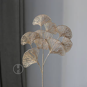 Fleurs artificielles en grande quantité, feuilles de <span class=keywords><strong>ginkgo</strong></span> en plastique, feuilles de <span class=keywords><strong>ginkgo</strong></span> <span class=keywords><strong>biloba</strong></span> pour la décoration de la maison et des mariages - Product Image 6