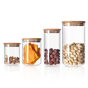 Vente <span class=keywords><strong>en</strong></span> gros de bocaux <span class=keywords><strong>en</strong></span> verre à haute teneur <span class=keywords><strong>en</strong></span> borosilicate écologique de taille personnalisée avec couvercle <span class=keywords><strong>en</strong></span> bambou pour le stockage des épices alimentaires et l'<span class=keywords><strong>agencement</strong></span> de la <span class=keywords><strong>cuisine</strong></span> - Product Image 4