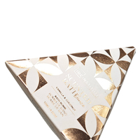 Boîte cadeau créative en gros pour petits bonbons, emballage vide pour crème contour des yeux, boîte triangulaire en papier avec pelliculage mat et estampage