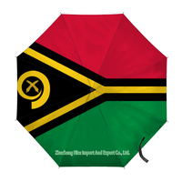 Parapluie pliant avec drapeau de Vanuatu, ouverture et fermeture automatiques, parapluie compact, portable, grand format, pour la protection contre la pluie, résistant au vent