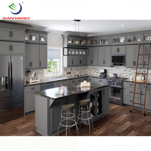 Meubles de cuisine pour la maison au design minimaliste moderne Armoires de base murales d'angle grises personnalisées Armoire de cuisine Panda <span class=keywords><strong>Miami</strong></span> - Product Image 3