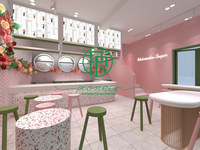 Comptoir de restauration unique et moderne en panneaux de bois pour salons de thé et cafés, idéal pour centres commerciaux et hôtels