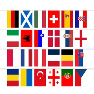 Wholesale National World Football Game Banner Decorative Euro 2024 Champions Cup String Bunting Flag For Party
