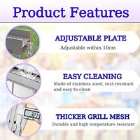 Barbecue portable en acier inoxydable thermolaqué au charbon de bois, support pliable, aérations réglables, brochettes à kebab, désoxygénation