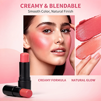 Stick de blush noir en stock pour marque privée, blush minéral de haute qualité pour le visage, stick de blush rose, blush crème mat et scintillant