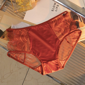 Pure Desire Nuovo Stile Slip a Triangolo a Vita Bassa da Donna, in Raso e Pizzo, Lusso Leggero, Sexy, con Dettagli Traforati, Cintura con Logo e Motivo a Tinta Unita - Product Image 3