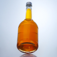 Botella de Vidrio Redonda de 750 ml para Brandy, Whisky, Tequila y Licores, Botella de Vidrio Vacía para Bebidas Espirituosas, con Tapa de Rosca y Logotipo Personalizado