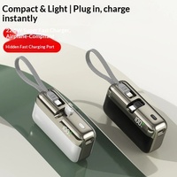 Batterie externe ultra-rapide 22,5 W en plastique, charge 16 appareils, câble intégré, batterie au lithium polymère 10 000 mAh