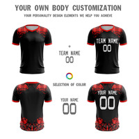 Vente en gros de maillot de football à séchage rapide personnalisé pour hommes jeunes respirant pour USA taille Soccer Top Shirt Noir Rouge Service OEM