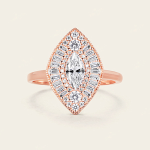 Igi Tốt Nhất Tùy Chỉnh Solitaire Màu Hồng Sang Trọng Cưới 5925 Vàng Bạc Người Phụ Nữ Đồ Trang Sức Cửa Hàng Mua Phòng Thí Nghiệm Làm Grown Kim Cương Nhẫn - Product Image 1