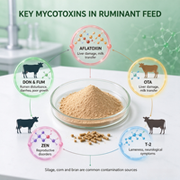 Enzyme détoxifiante pour mycotoxines chez les ruminants (bovins, ovins) : résout les troubles reproductifs, améliore les performances reproductives