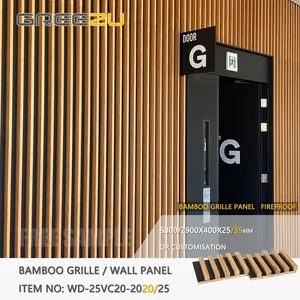 Customized solid bamboo wood interior decoration 3D background wall panel grille Bamboo lightweight carbonized