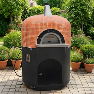 Four à pizza napolitaine commercial au gaz et au bois, avec plateau en pierre, portable pour l'extérieur, idéal pour les restaurants, les jardins et le camping - Product Image 4