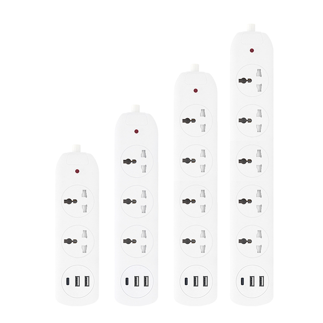 UK Multi Plug Extension Socket with 3 AC Outlets and 2 USB a Ports Including TYPE C Outlet