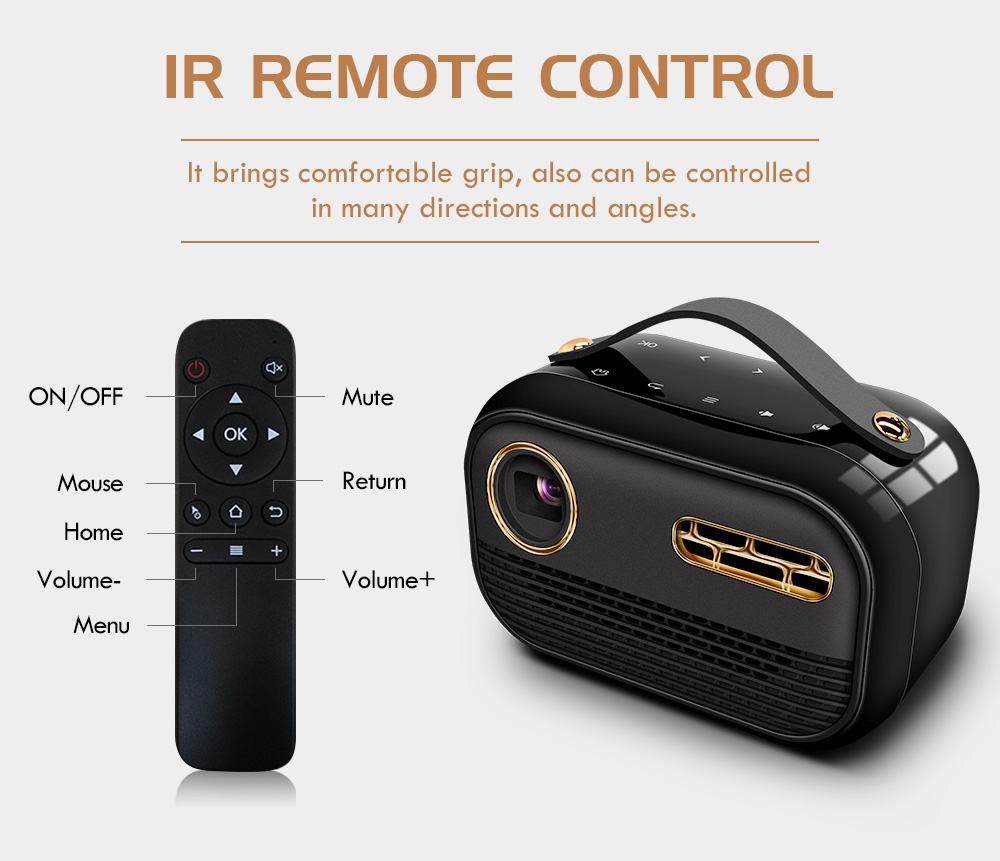 4K Mini DLP Projector Portable Durable Android Home Theater Mini Projector