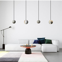 Bola de hormigón de cemento gris para decoración interior creativa moderna LED galería colgante Interior Yo-yo bola iluminación lámpara colgante