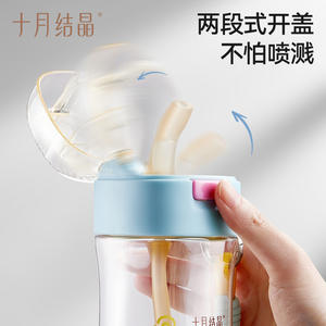 Botella de agua con pajita de PPSU cristalizado de octubre para mujeres embarazadas y uso posparto con diseño de dibujos animados - Product Image 4