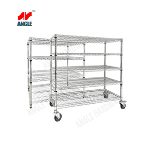 Estantería de Alambre Cromado de Grado Comercial con Ruedas, Estante de Almacenamiento Ajustable de 4 Niveles <span class=keywords><strong>para</strong></span> Almacén Industrial - Product Image 4