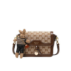 女式<span class=keywords><strong>2026</strong></span>新款时尚百搭高端小方包热门款式纹理单盖尼龙内衬单肩斜挎包 - Product Image 5