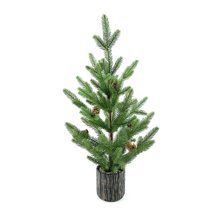 Ornamen pohon Natal buatan kecil, hiasan pohon Natal raksasa menyala hadiah pe luar ruangan grosir