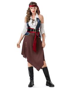 Costume de pirate pour femme adulte, style viking des Caraïbes, pour fête costumée ou spectacle - Product Image 5