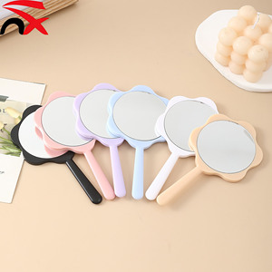 Wholesale Flower Hand Mirror DIY Cream Glue Advertising Mirror Portable Handle Mirror for Makeup Student