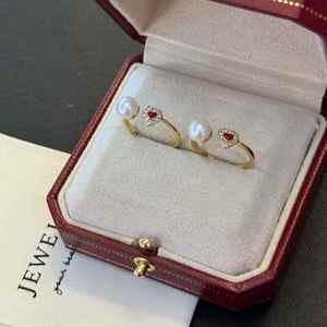 Thanh Lịch Tính Khí Của <span class=keywords><strong>Ruby</strong></span> Vòng Với 7-8Mm Tự Nhiên Màu Trắng Nước Ngọt Bánh Mì Ngọc Trai Vòng Trang Sức Cho Cô Gái - Product Image 5