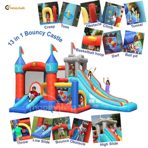 Happy hop castelo bouncy 9021-multifunção 13 em 1, castelo inflável, especialmente projetado, castelo estilo britânico