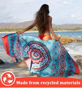Wholesale Digital Sublimation Printed Gym Sand Free Microfiber Recycled Super <b>Large</b> Rectangle Beach Towel With Logo Custom - Product Image 2