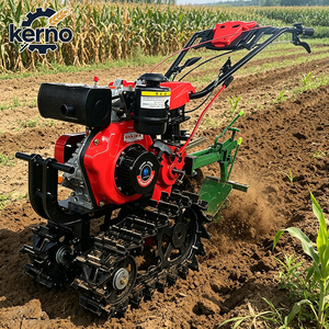 Machine à creuser et à creuser des fossés sur chenilles, motoculteur rotatif diesel 9 CV pour l'agriculture, le creusement de fossés et la réalisation de sillons - Product Image 1