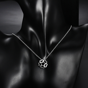 Bijoux personnalisés, conception unique, collier à breloques rondes en argent sterling 925 avec fines <span class=keywords><strong>fives</strong></span>, pendentif cœur creux en cz micro pavé - Product Image 3