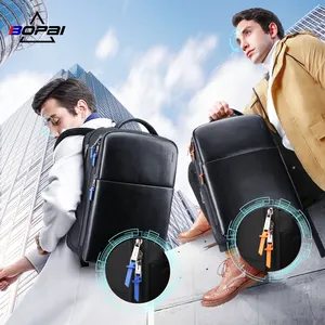 Bopai Hot Selling Custom Logo Men Waterproof Anti Theft Expandable Business Office Travel 15.6 Inch Laptop Usb Charging Backpack