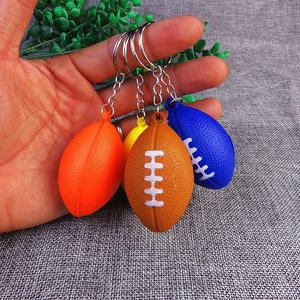Christmas Gift Biomimetic PU <b>Foam</b> Toy Pendant UV Printed Keychain with Basketball <b>Football</b> Rugby Baseball Made of PVC Plastic - Product Image 2